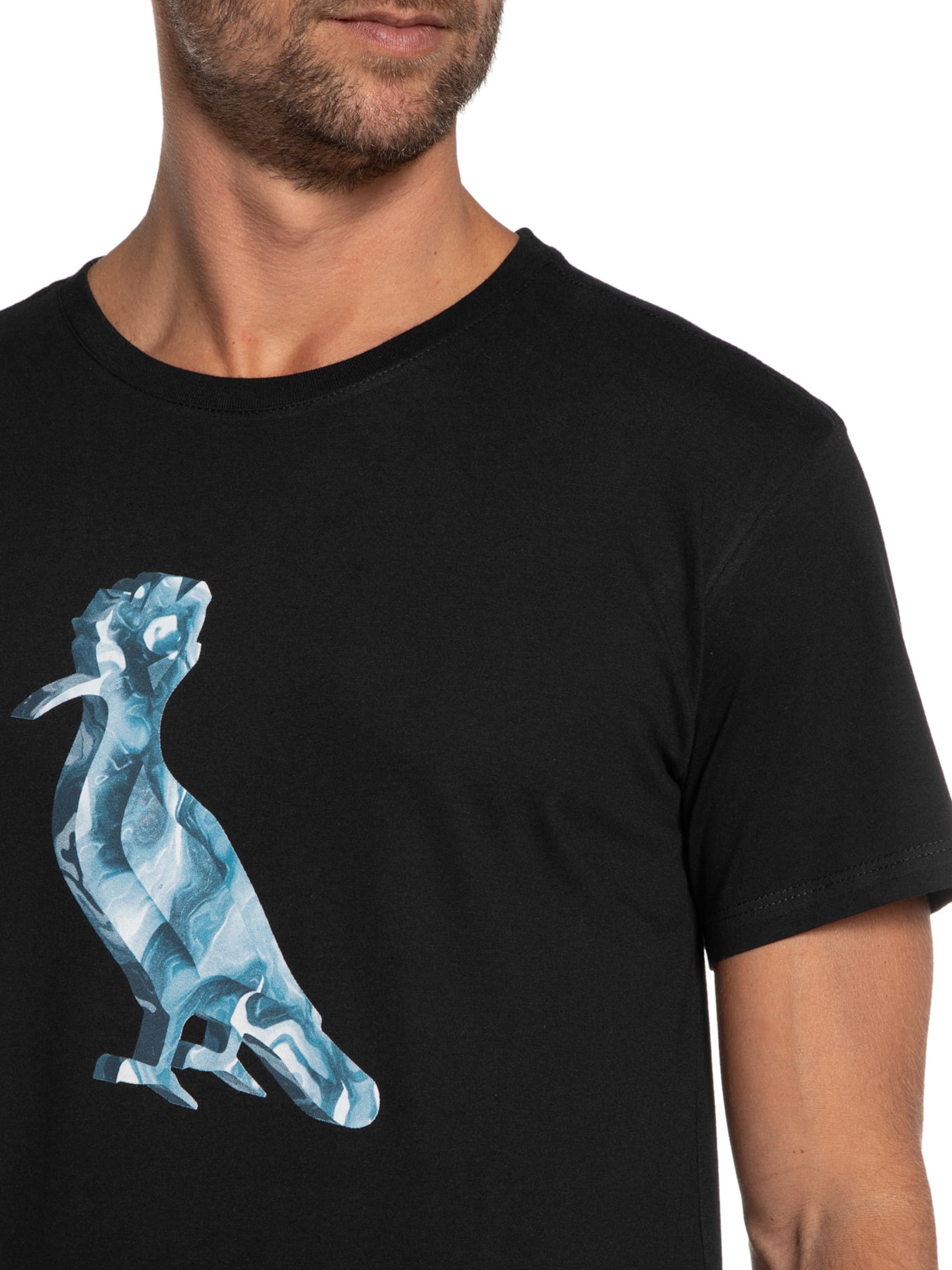 Camiseta Masculina Estampada Pica-pau Fluid Preto Reserva