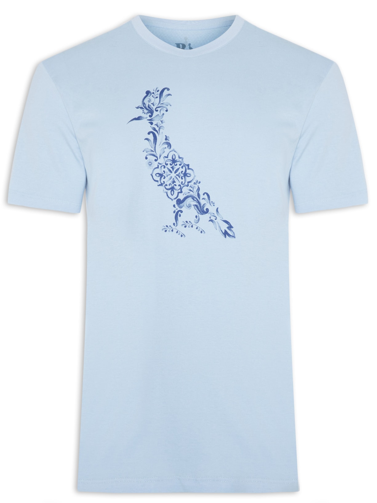 Camiseta Masculina Estampada Pica Pau Ladrilho - Azul