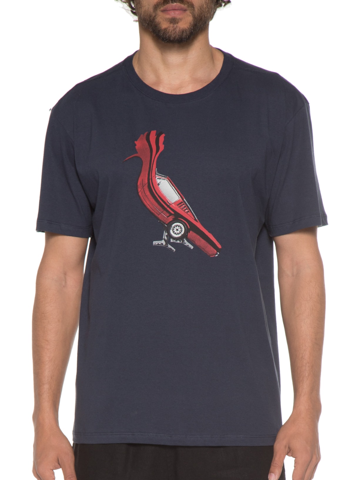 Camiseta Masculina Estampada Pica-pau Mustang Azul Reserva