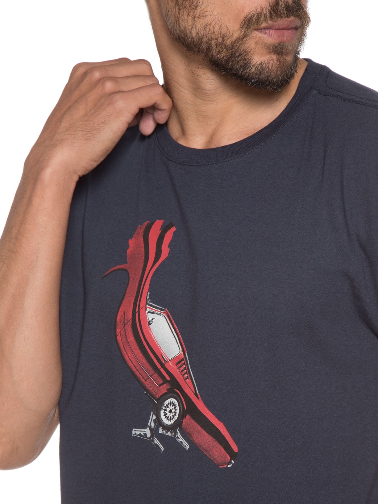 Camiseta Masculina Estampada Pica-pau Mustang Azul Reserva