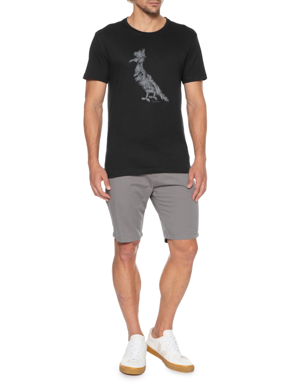 Camiseta Masculina Estampada Pica Pau Palmeiras Aqua Preto Reserva