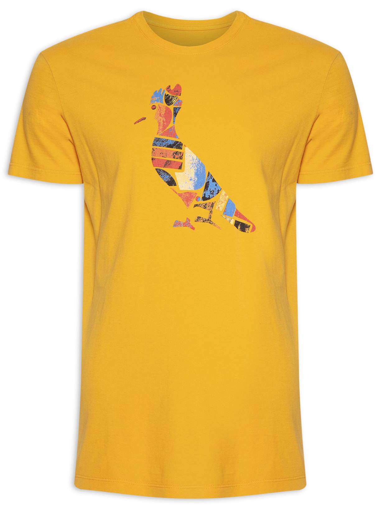 Camiseta Masculina Estampada Pica Pau Pedra - Amarelo