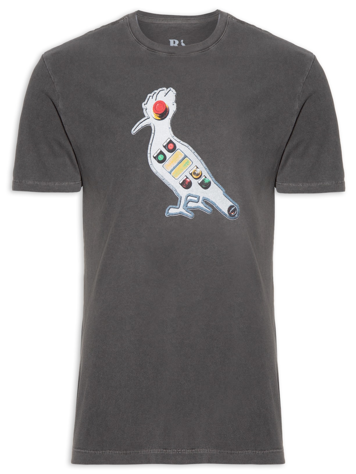 Camiseta Masculina Estampada Pica-pau Tecnólogo - Cinza