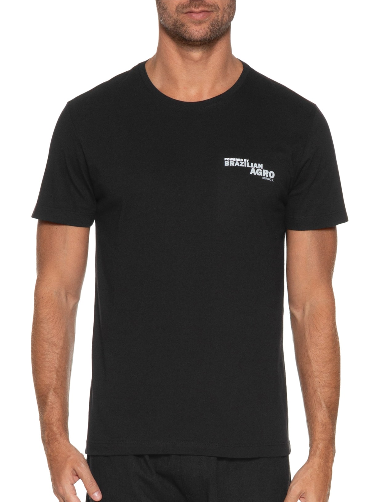 Camiseta Masculina Estampada Powered Br Agro Preto Sergio K