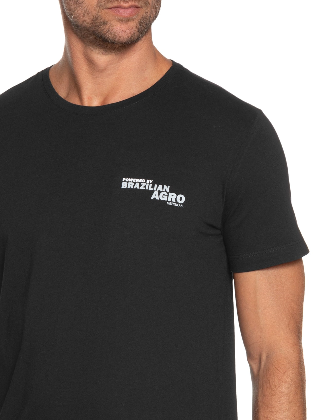 Camiseta Masculina Estampada Powered Br Agro Preto Sergio K