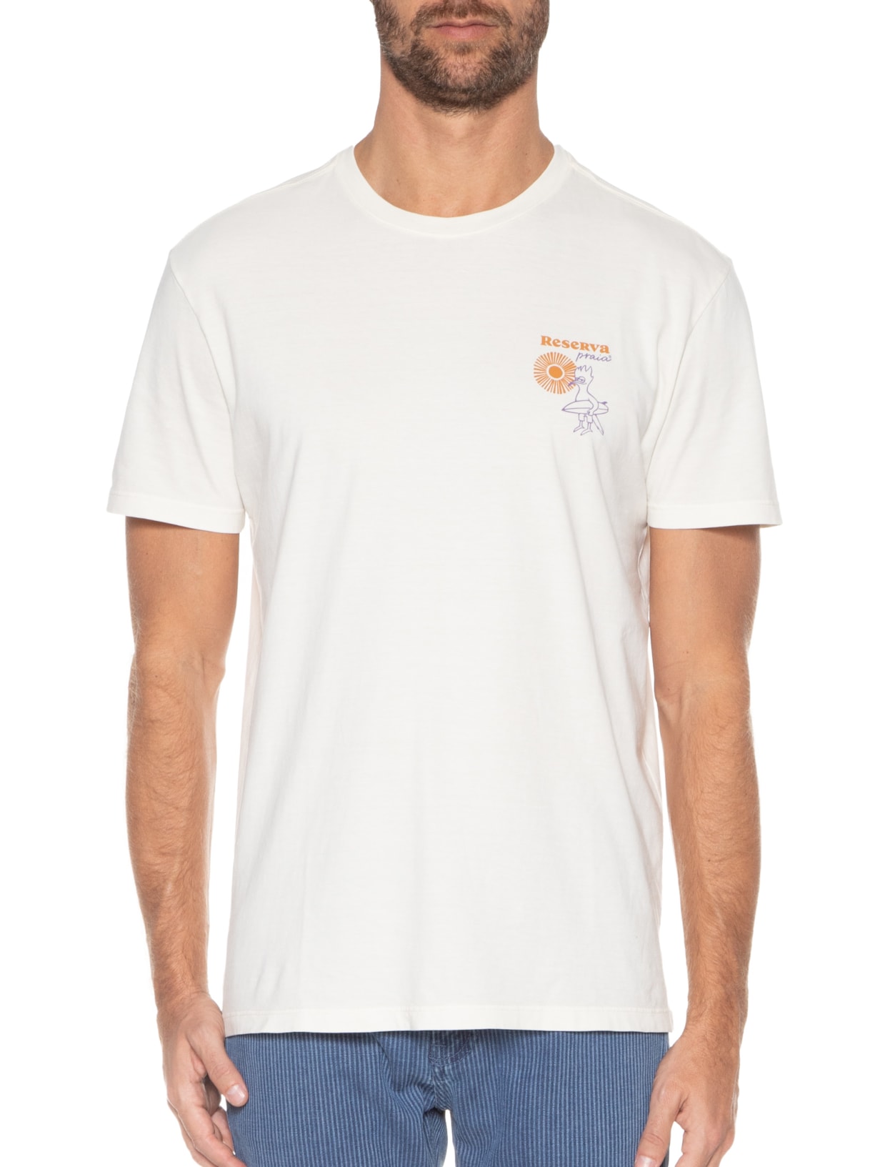 Camiseta Masculina Estampada Praia Be Yourself Off White Reserva