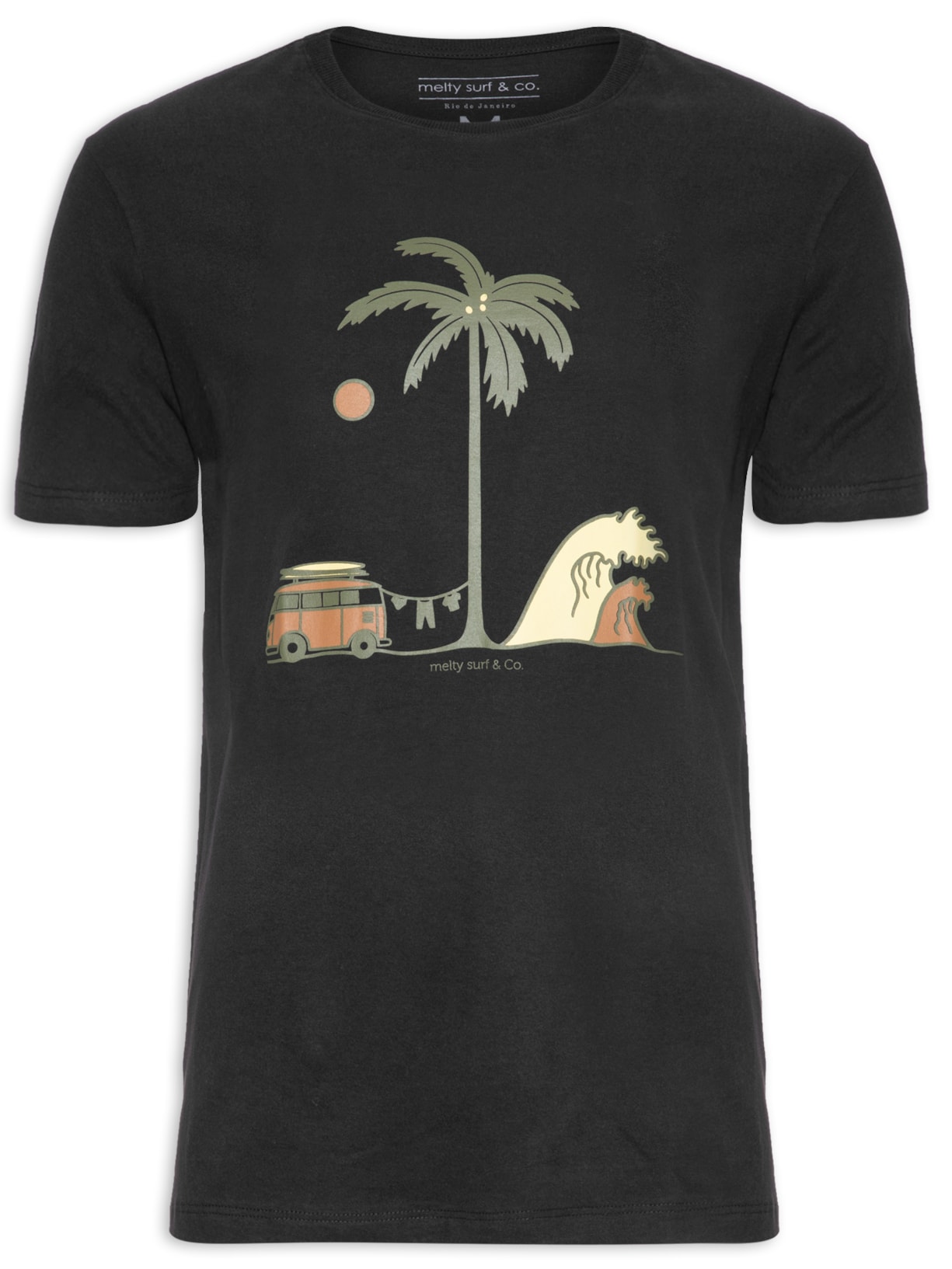 Camiseta Masculina Estampada - Preto