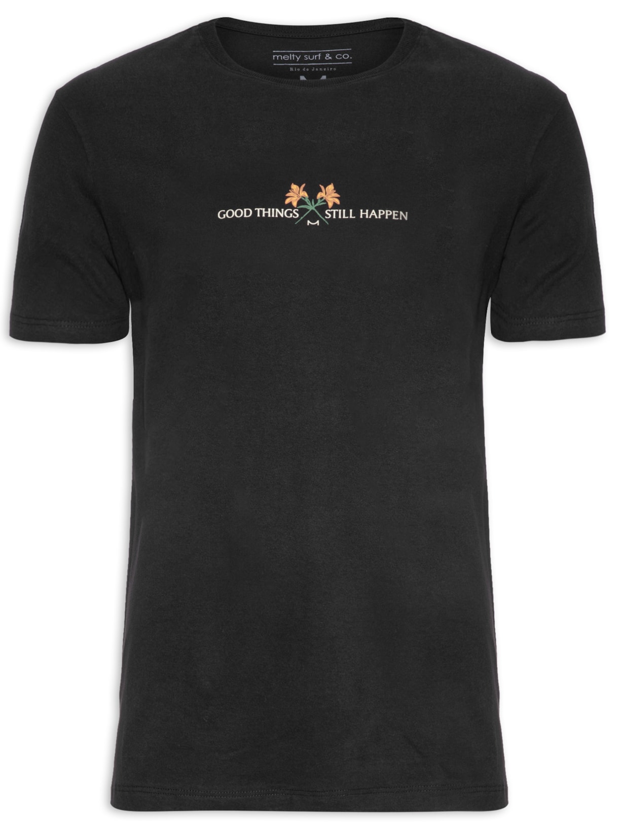 Camiseta Masculina Estampada - Preto