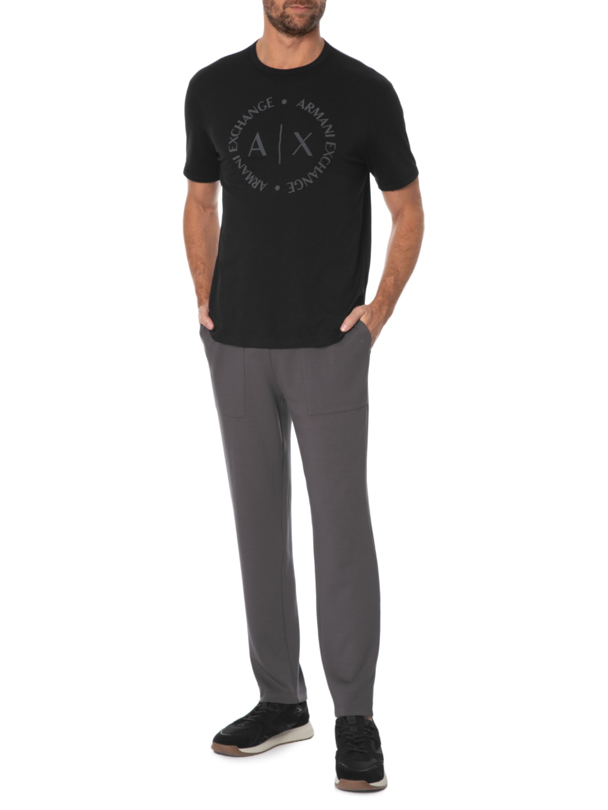 Camiseta Masculina Estampada Preto Armani Exchange