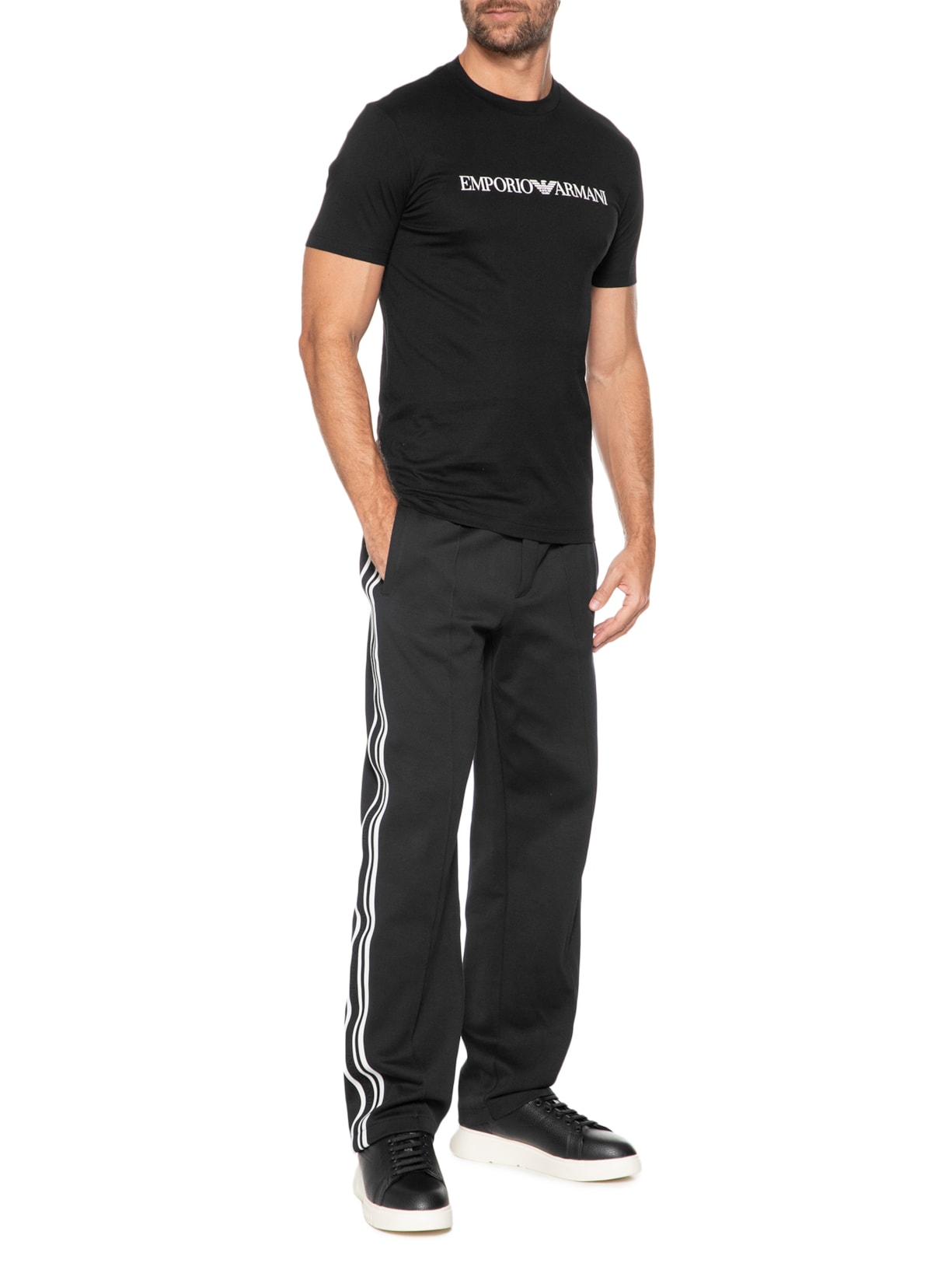 Camiseta Masculina Estampada Preto Emporio Armani