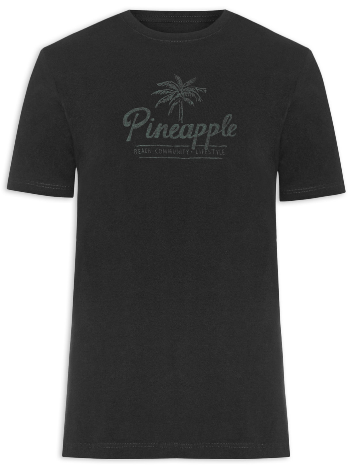 Camiseta Masculina Estampada Preto Pineapple