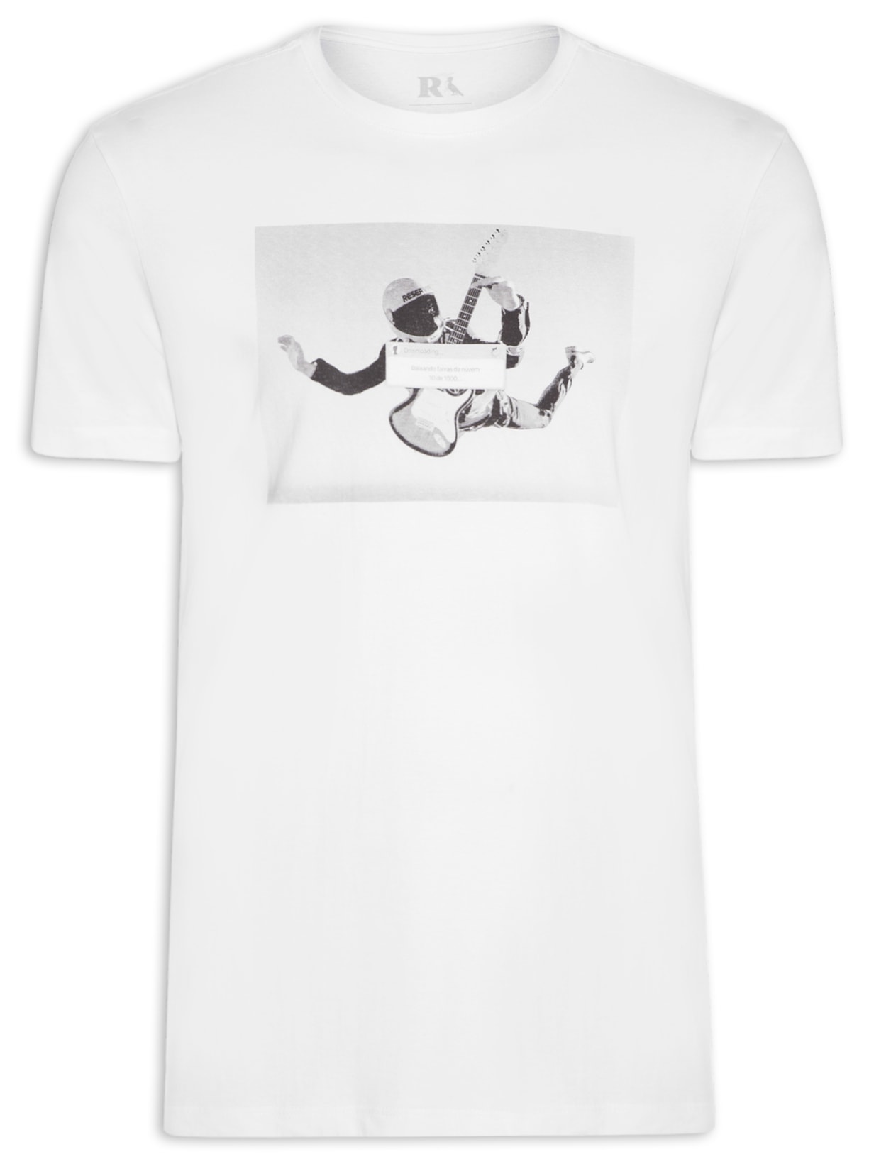 Camiseta Masculina Estampada Queda Nuvem - Branco