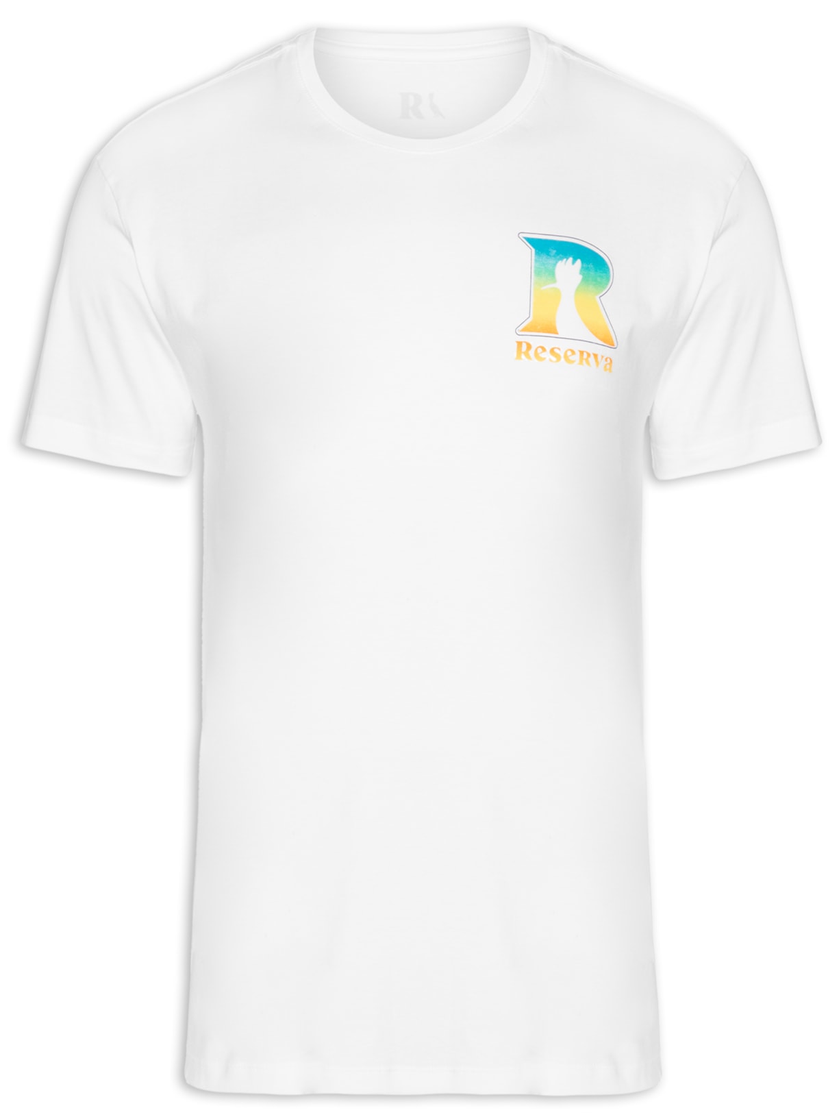 Camiseta Masculina Estampada R Beach Degradê - Branco