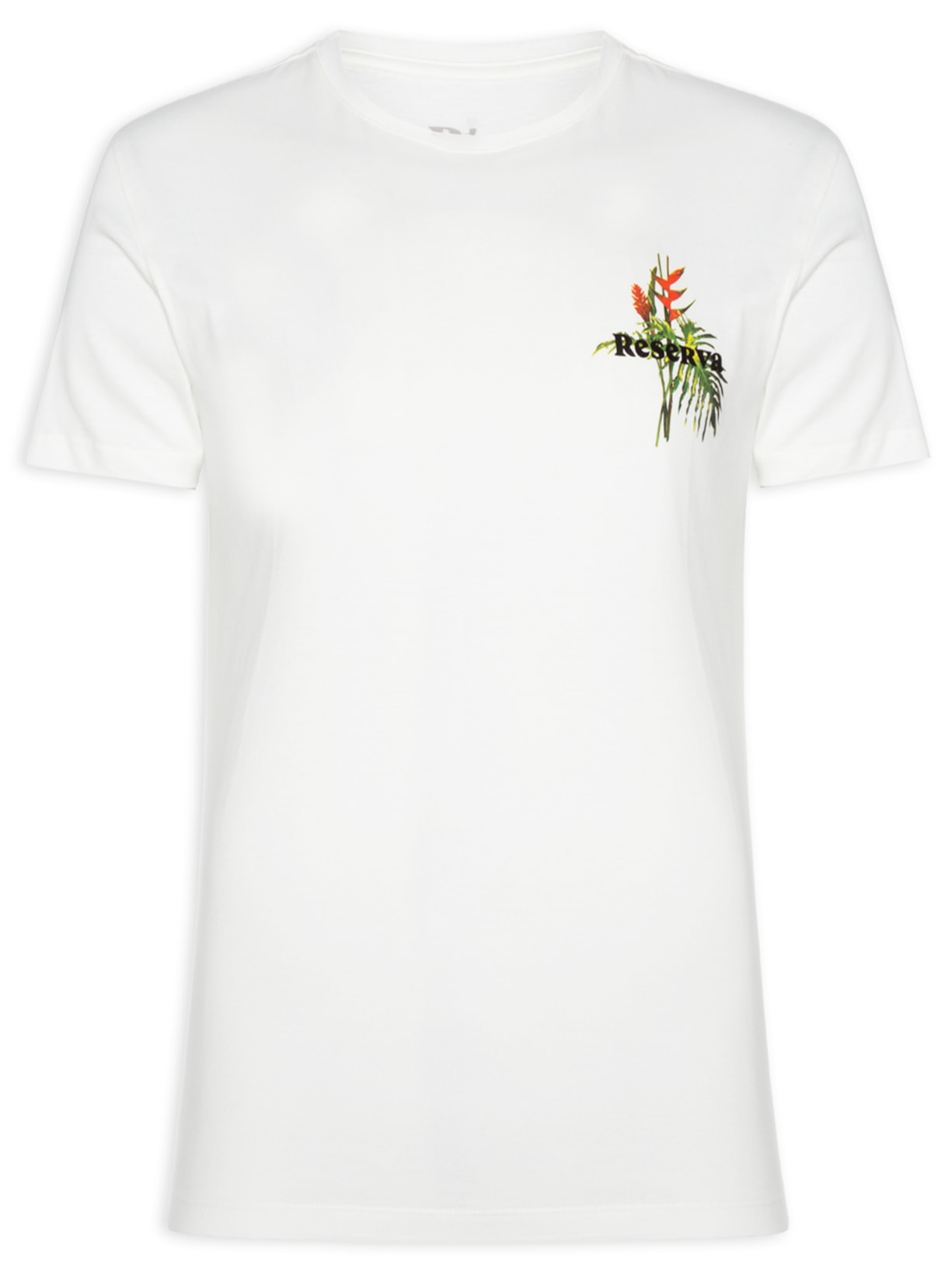 Camiseta Masculina Estampada Ramo Tropical - Off White