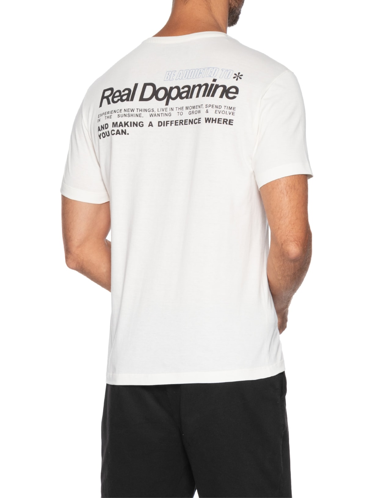 Camiseta Masculina Estampada Real Dopamine – Branco Sergio K