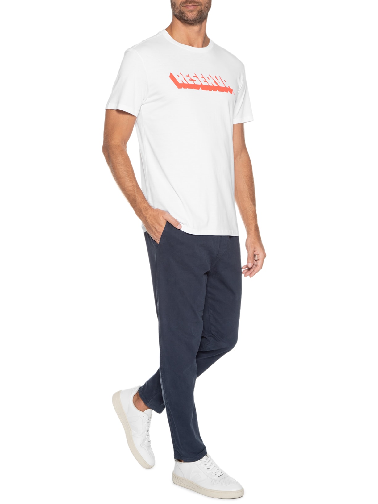 Camiseta Masculina Estampada Reserva Vazado Branco Reserva