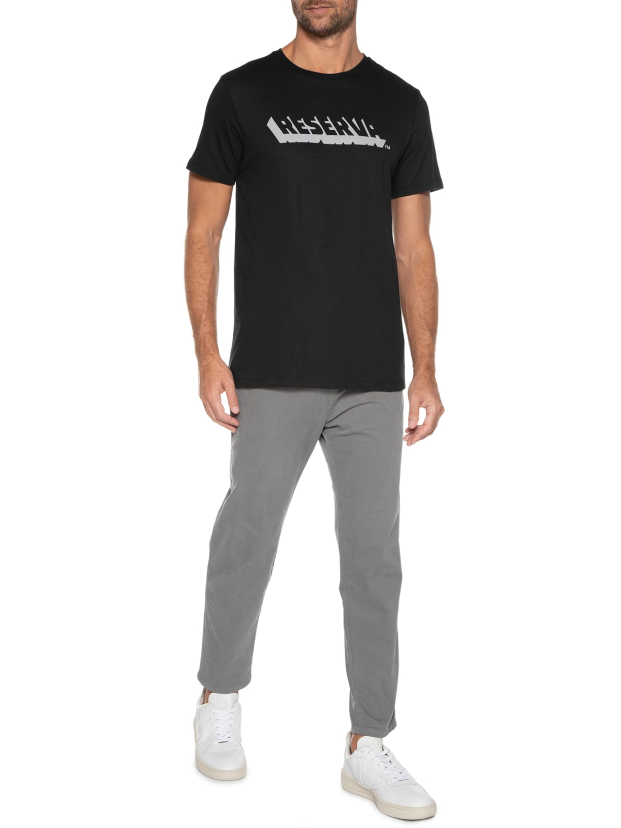 Camiseta Masculina Estampada Reserva Vazado Preto Reserva