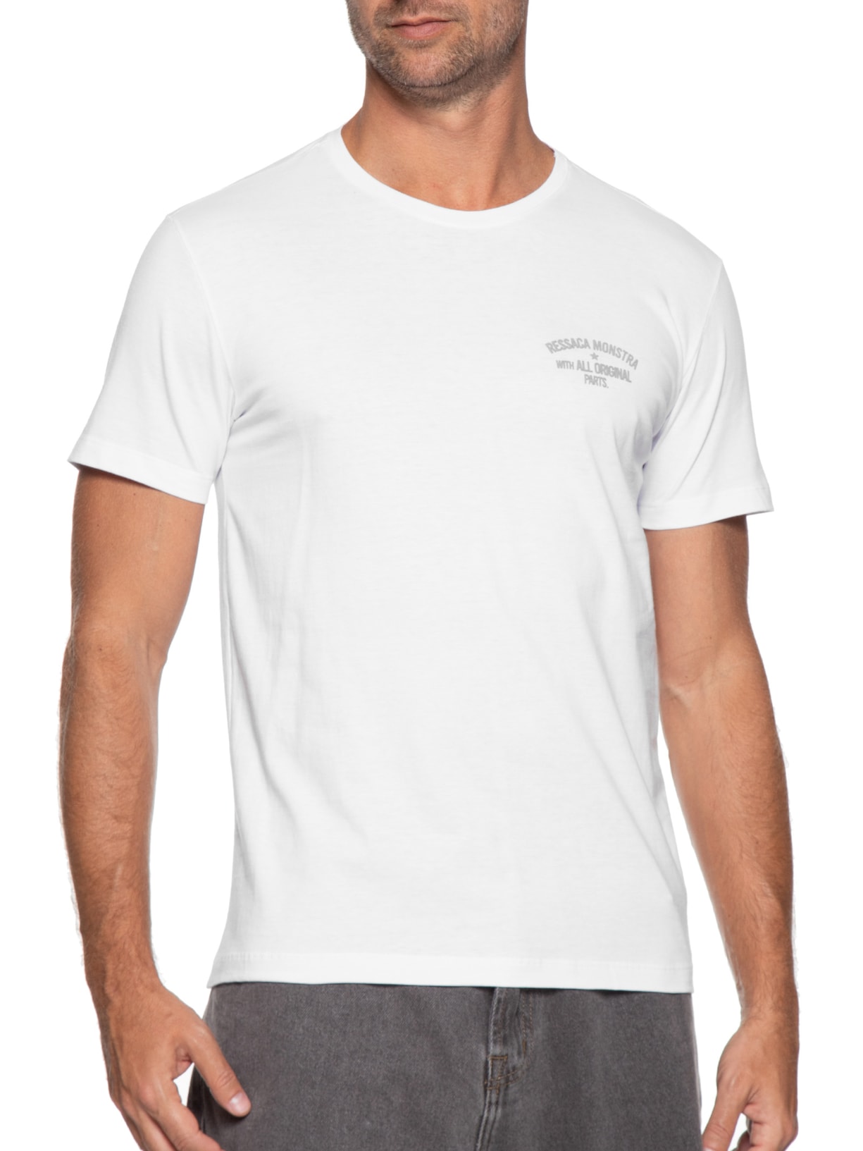 Camiseta Masculina Estampada Ressaca Monstra Branco Sergio K
