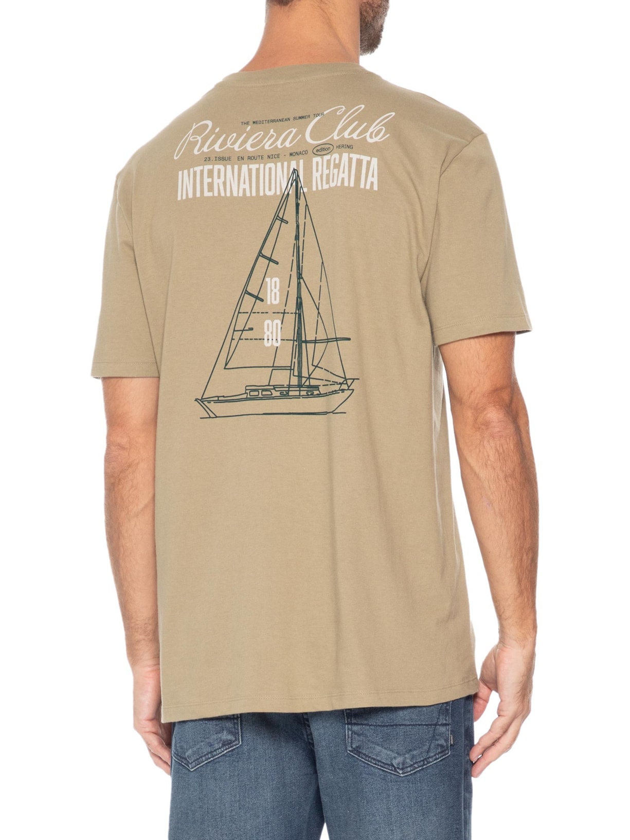 Camiseta Masculina Estampada Riviera Club Verde Hering