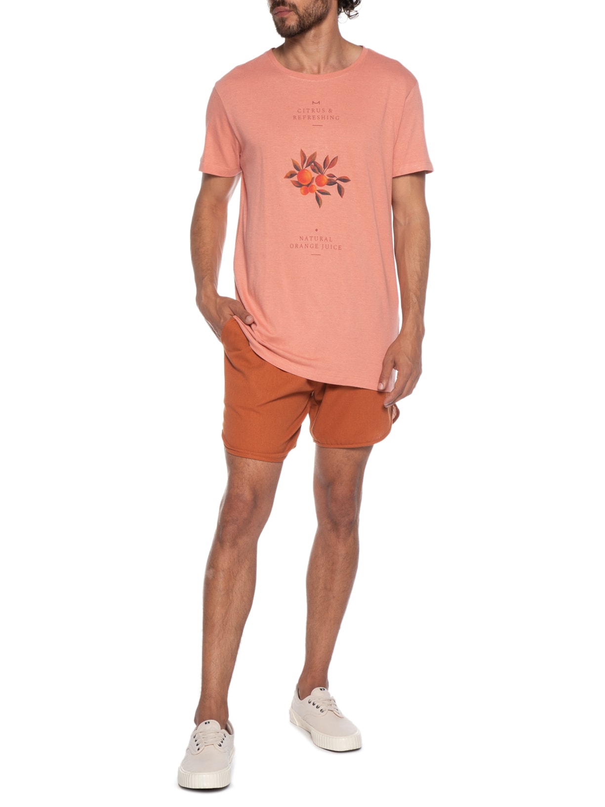 Camiseta Masculina Estampada Rosa Melty Rj