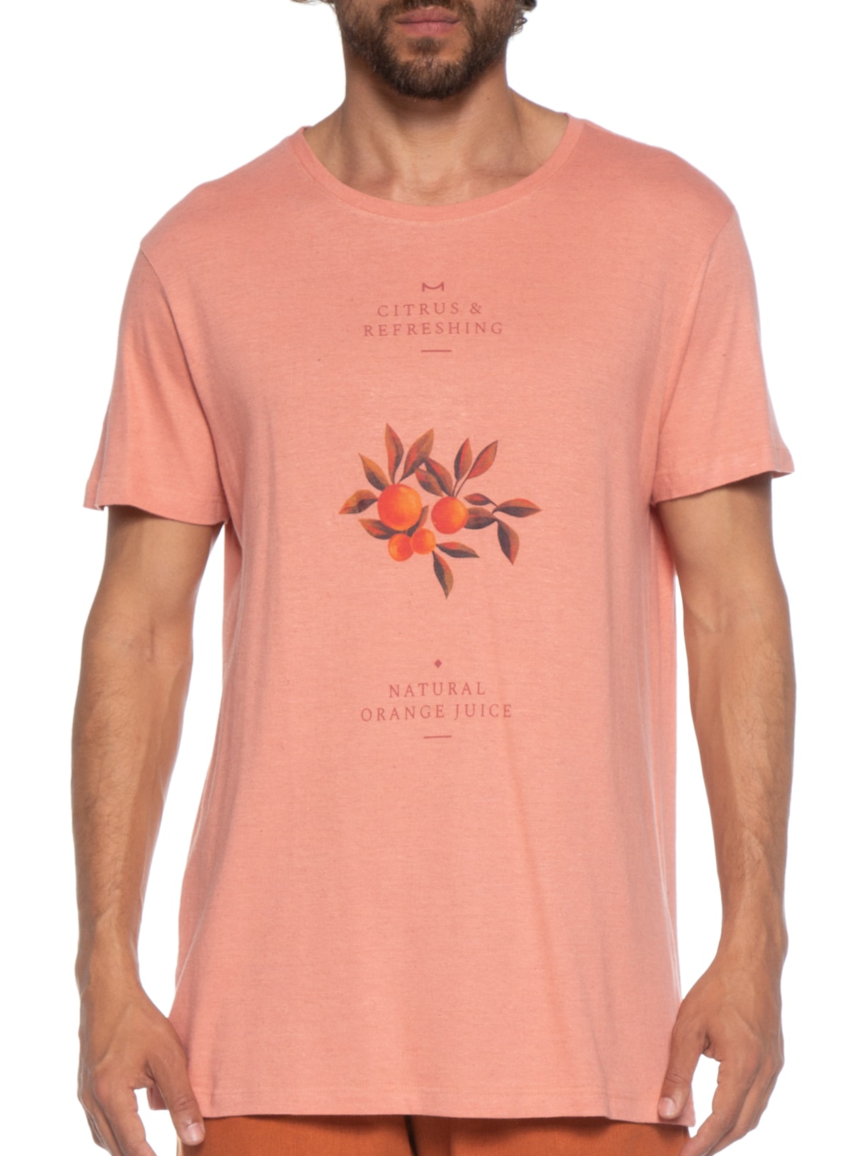 Camiseta Masculina Estampada Rosa Melty Rj