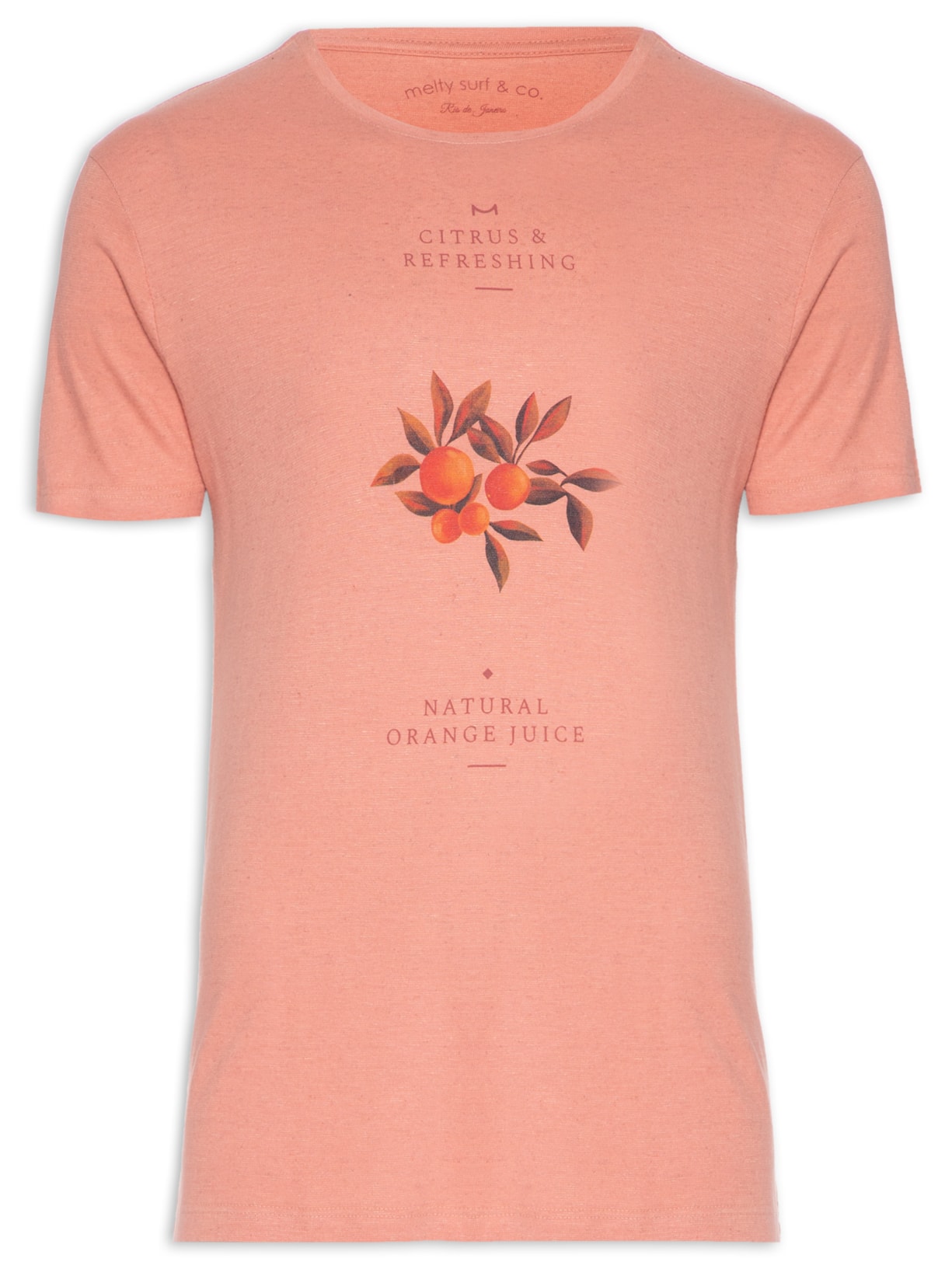 Camiseta Masculina Estampada Rosa Melty Rj