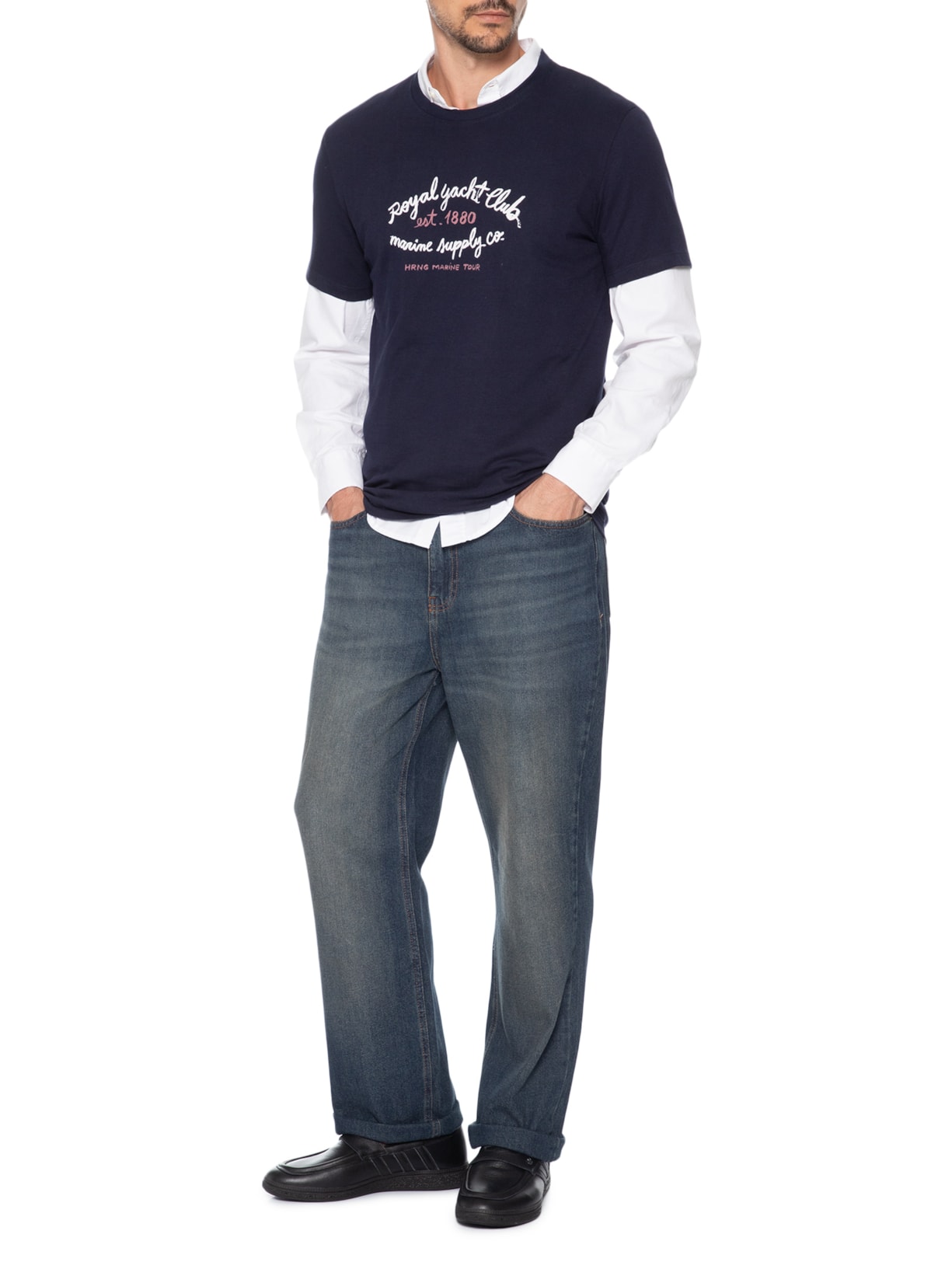Camiseta Masculina Estampada Royal Yacht Club Azul Hering