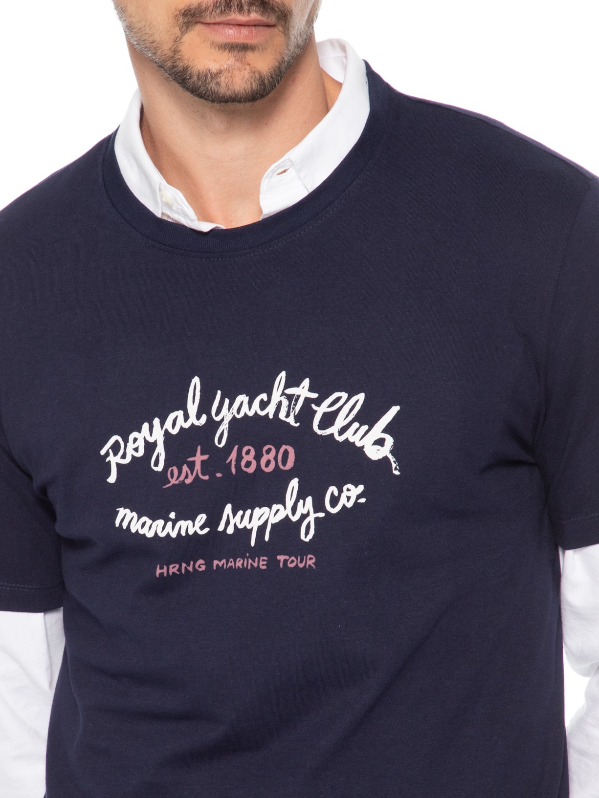 Camiseta Masculina Estampada Royal Yacht Club Azul Hering