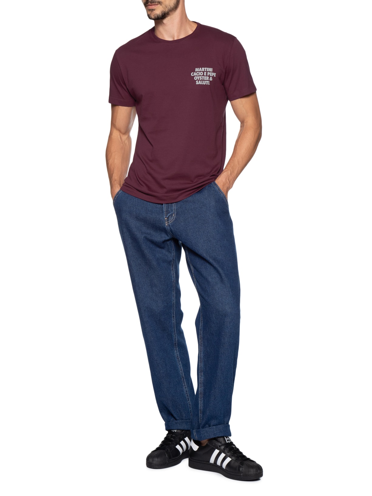 Camiseta Masculina Estampada Saluti Vermelho Sergio K