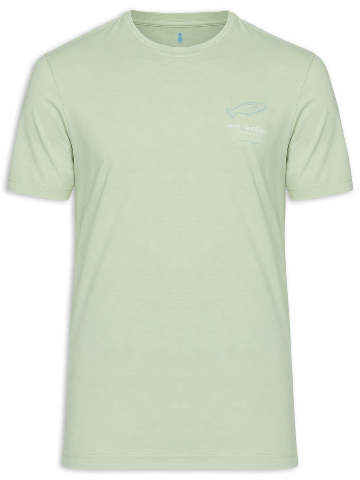 Camiseta Masculina Estampada Sardina Verde Pineapple