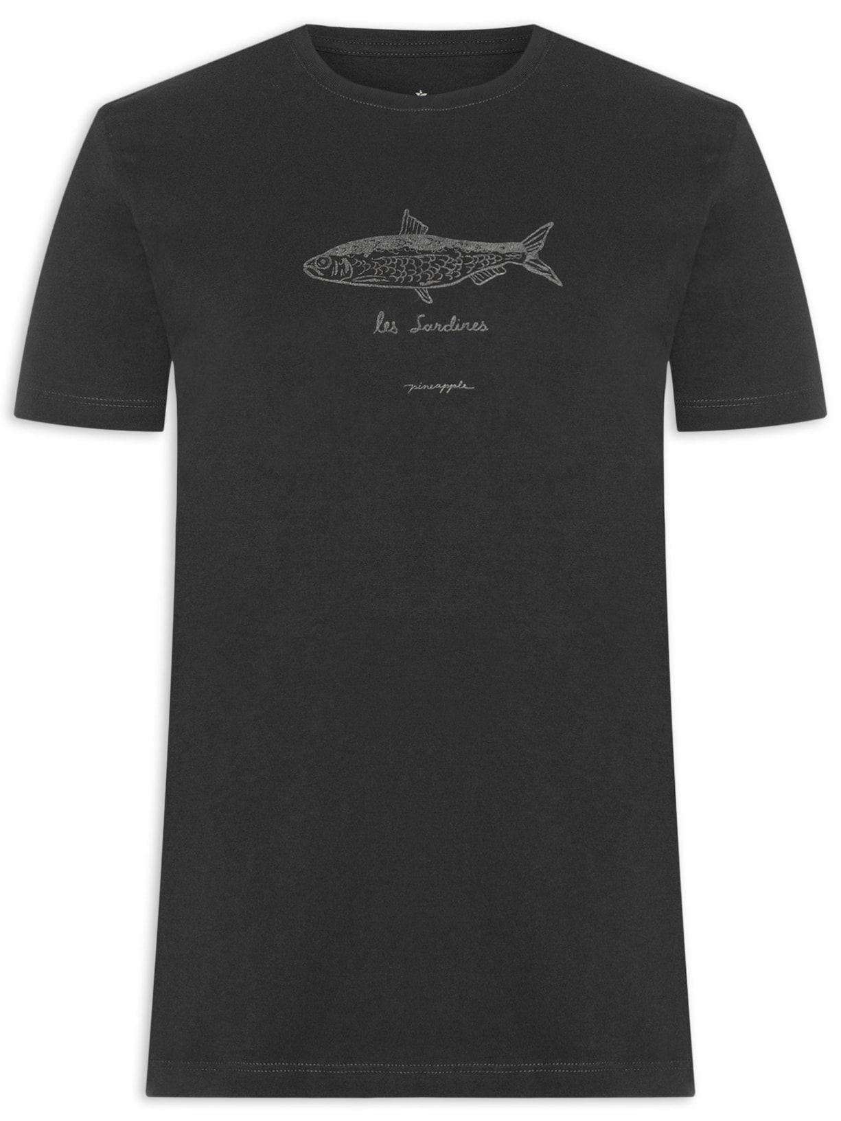 Camiseta Masculina Estampada Sardines - Preto