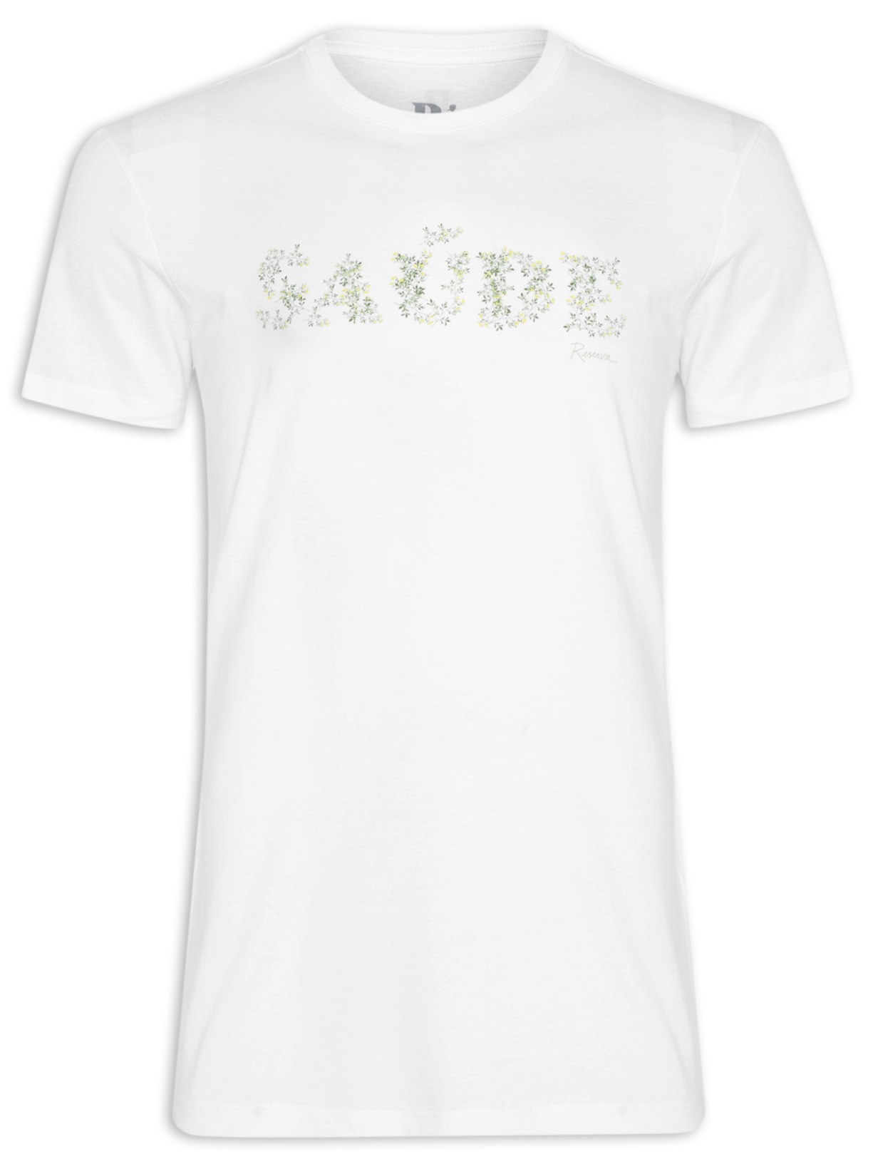 Camiseta Masculina Estampada Saúde Arruda Branco Reserva