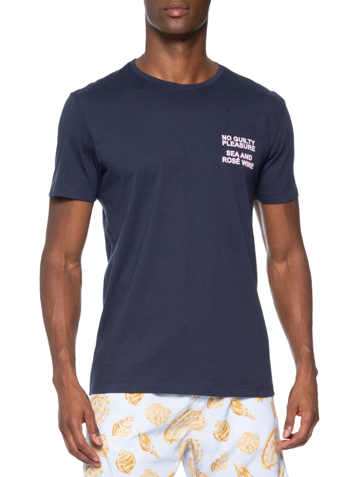 Camiseta Masculina Estampada Sea And Wine Azul Sergio K