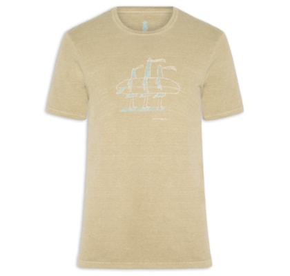 Camiseta Masculina Estampada Seagulls - Bege