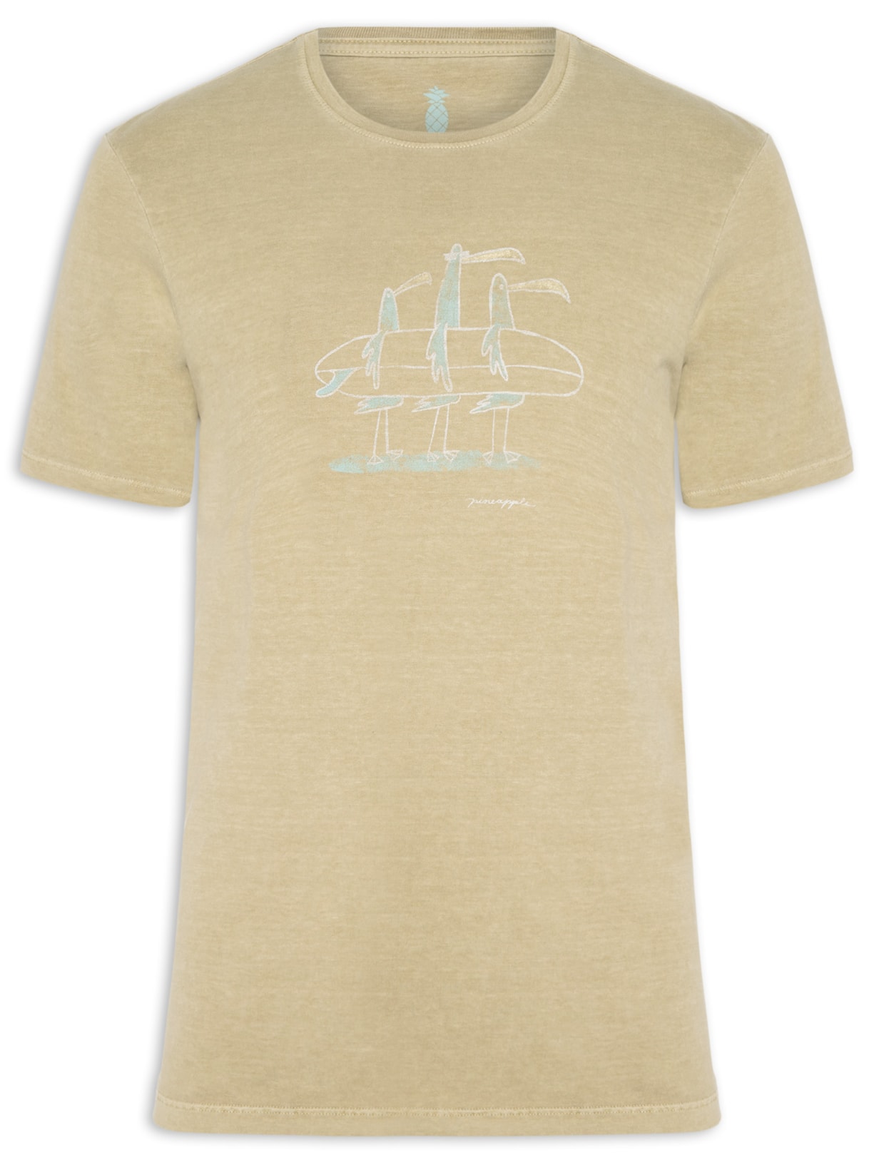 Camiseta Masculina Estampada Seagulls - Bege