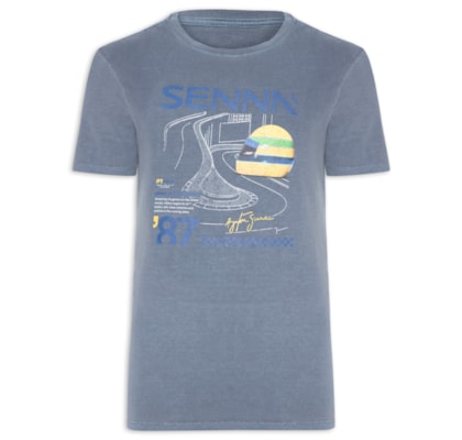 Camiseta Masculina Estampada Senna King Of Monaco - Azul