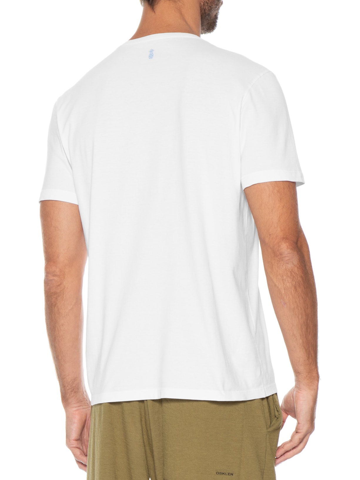 Camiseta Masculina Estampada Slow Morning Club Branco Pineapple