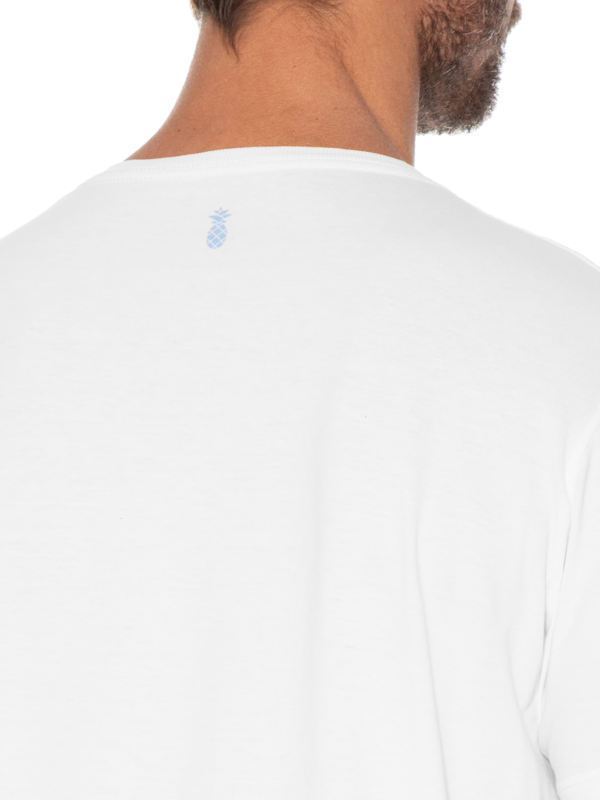 Camiseta Masculina Estampada Slow Morning Club Branco Pineapple