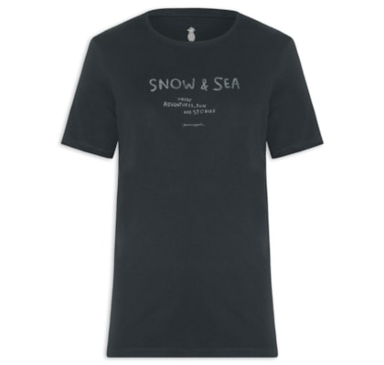 Camiseta Masculina Estampada Snow N'Sea - Preto
