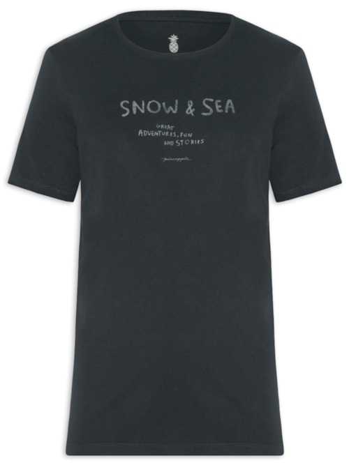Camiseta Masculina Estampada Snow N'Sea - Preto