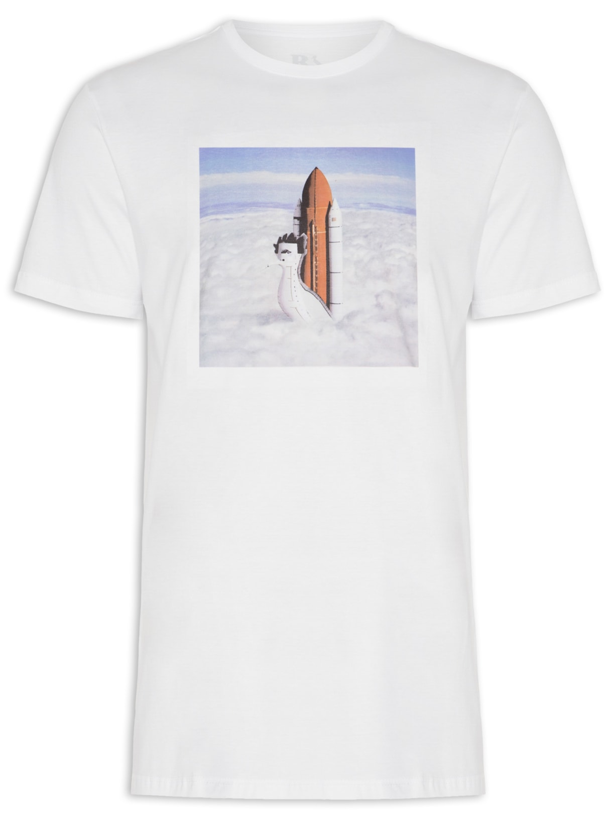 Camiseta Masculina Estampada Spacebus - Branco