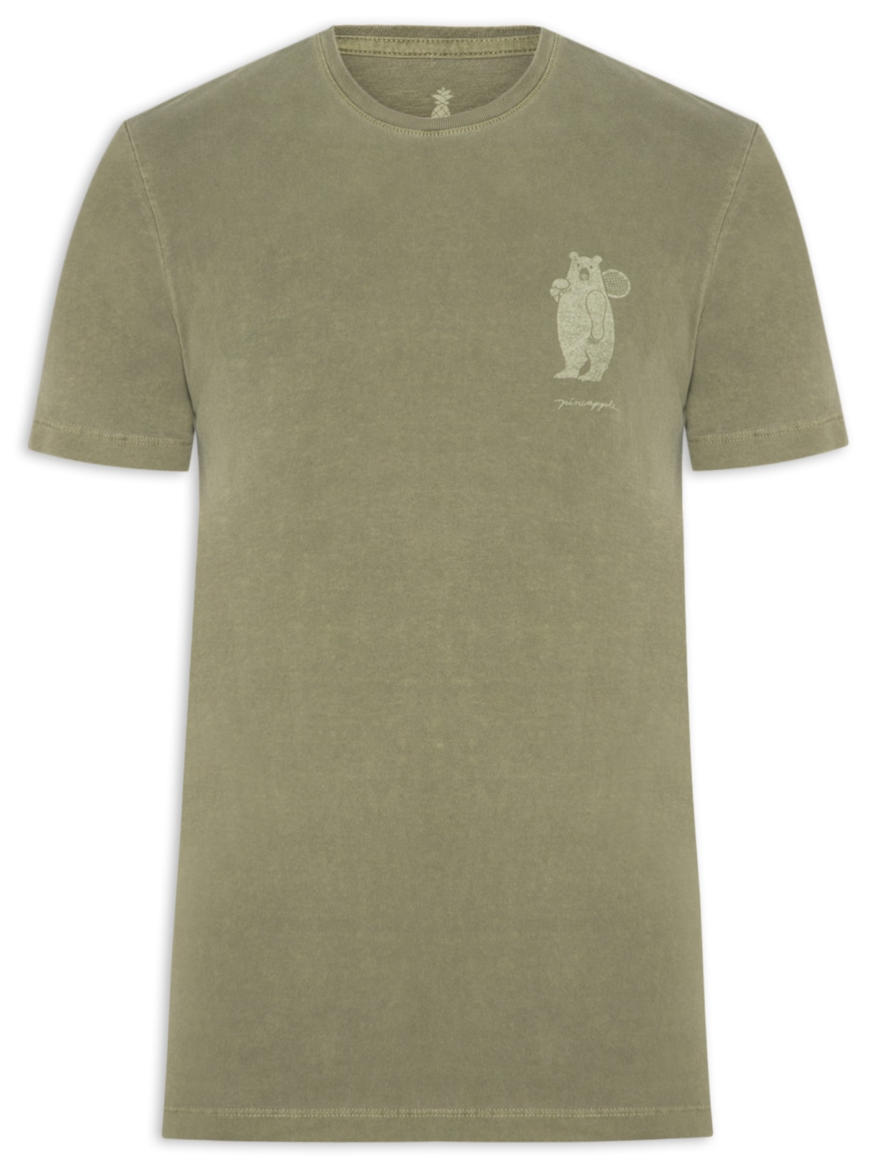 Camiseta Masculina Estampada Tenista - Verde