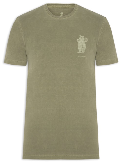 Camiseta Masculina Estampada Tenista - Verde