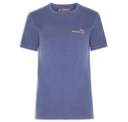 Camiseta Masculina Estampada Time Is Money - Azul
