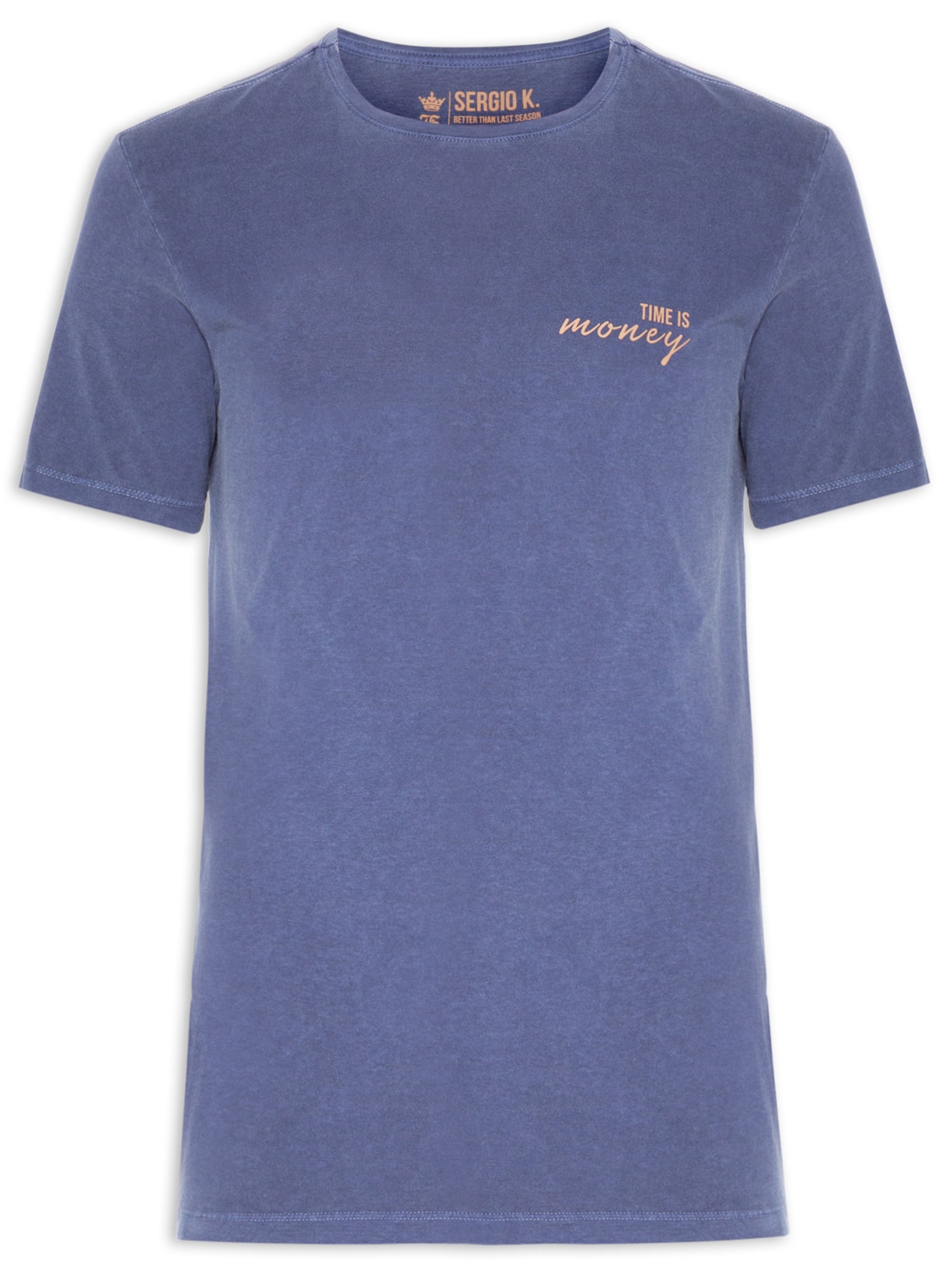 Camiseta Masculina Estampada Time Is Money - Azul