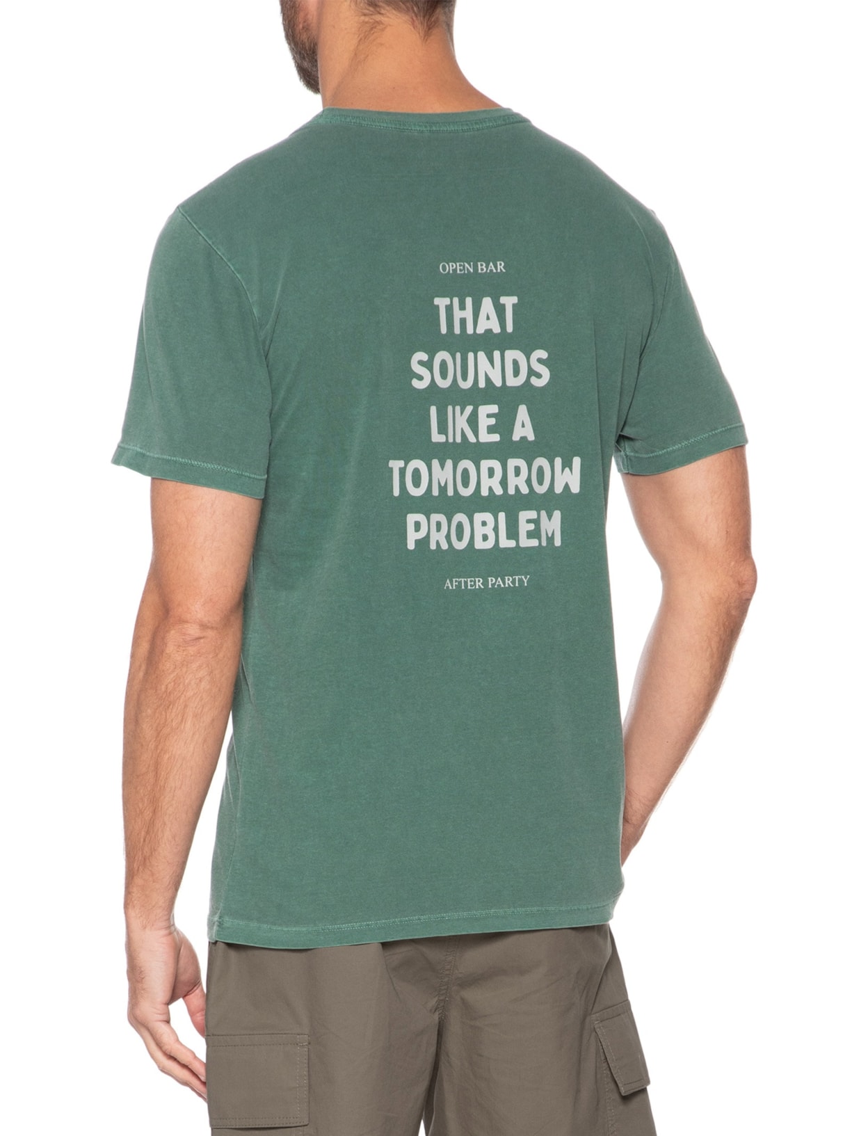 Camiseta Masculina Estampada Tomorrow Problem Verde Sergio K