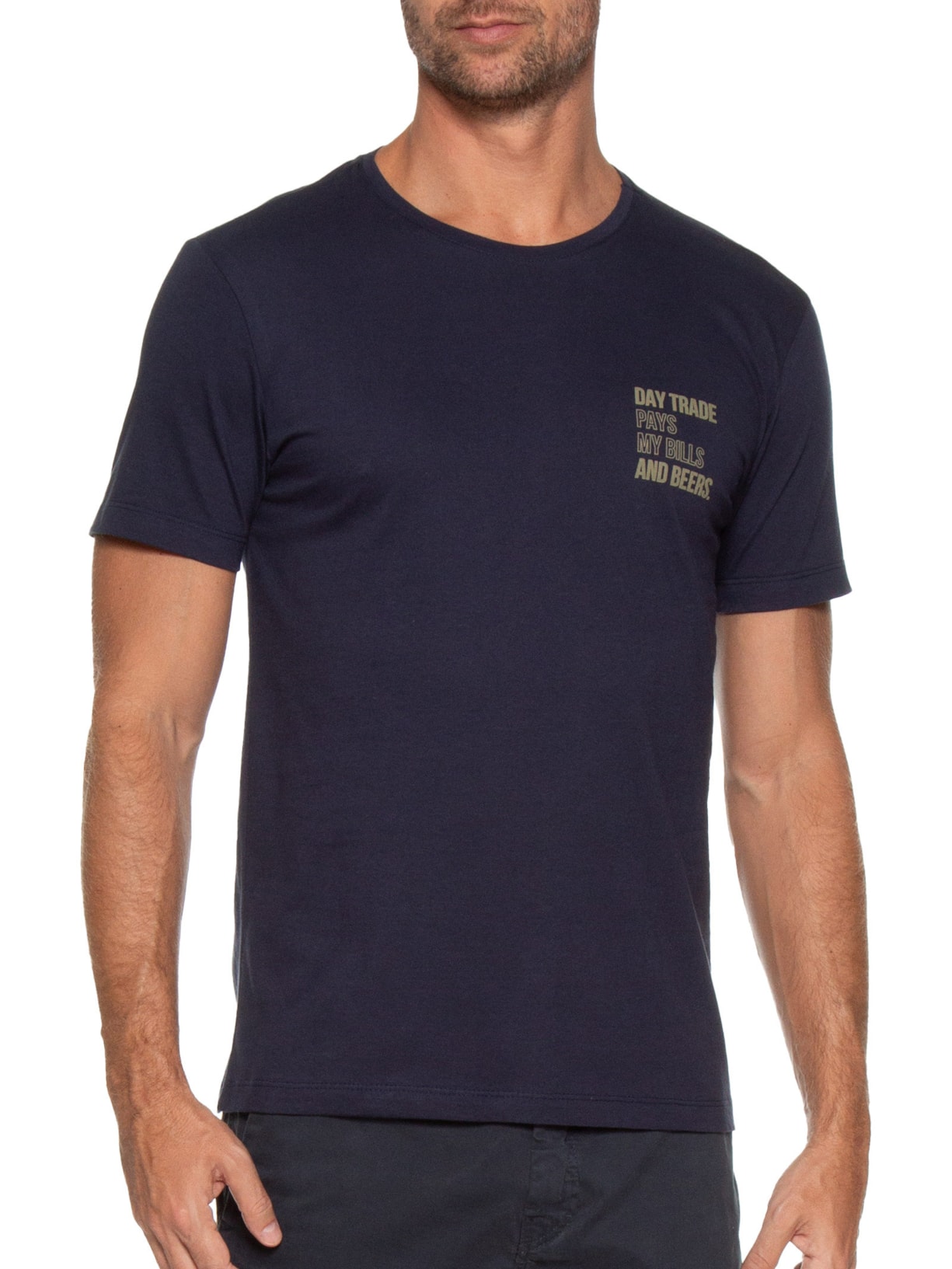Camiseta Masculina Estampada Trade And Beers Azul Sergio K