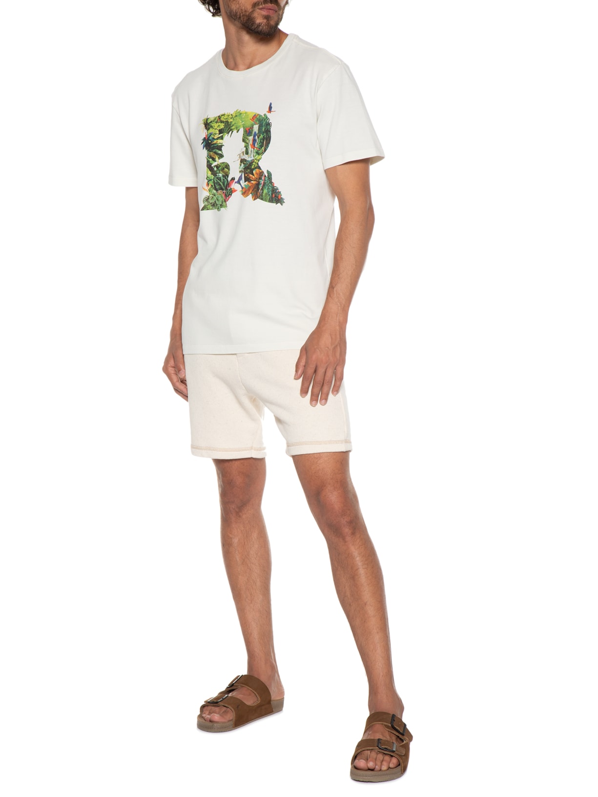 Camiseta Masculina Estampada Tropics Off White Reserva