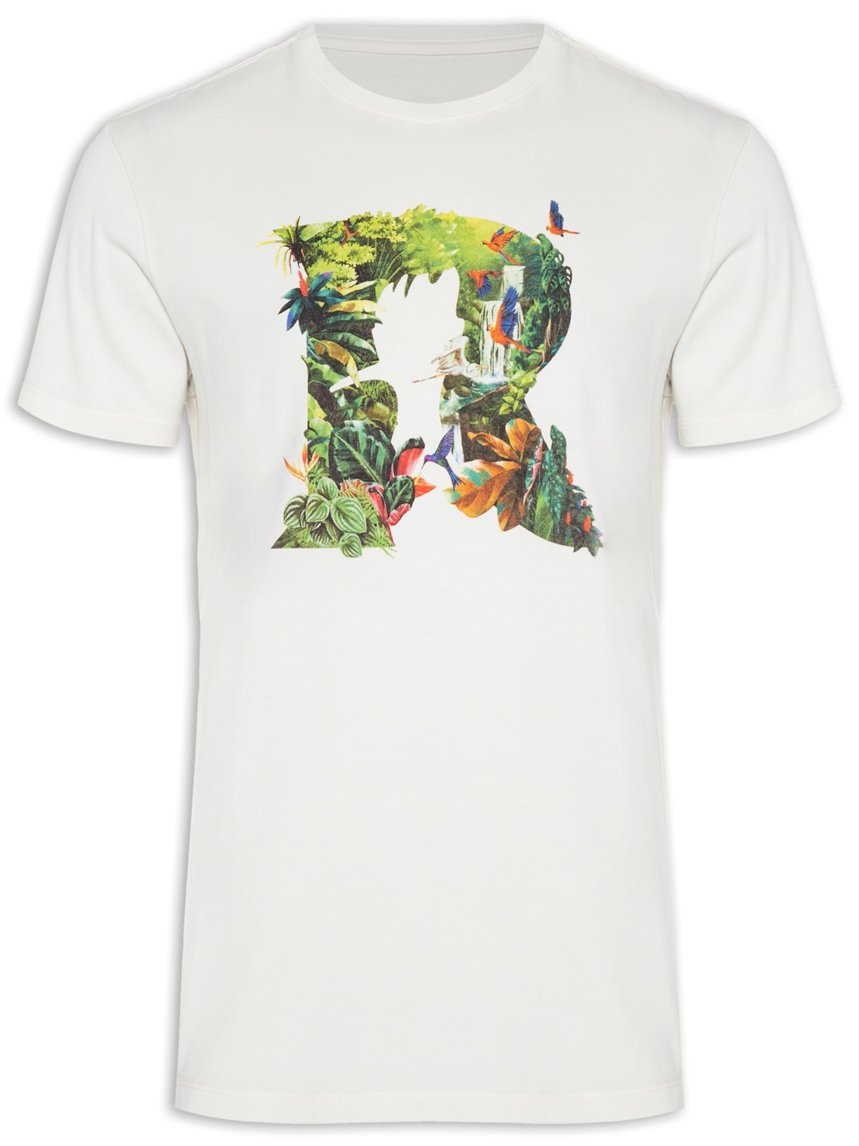 Camiseta Masculina Estampada Tropics Off White Reserva