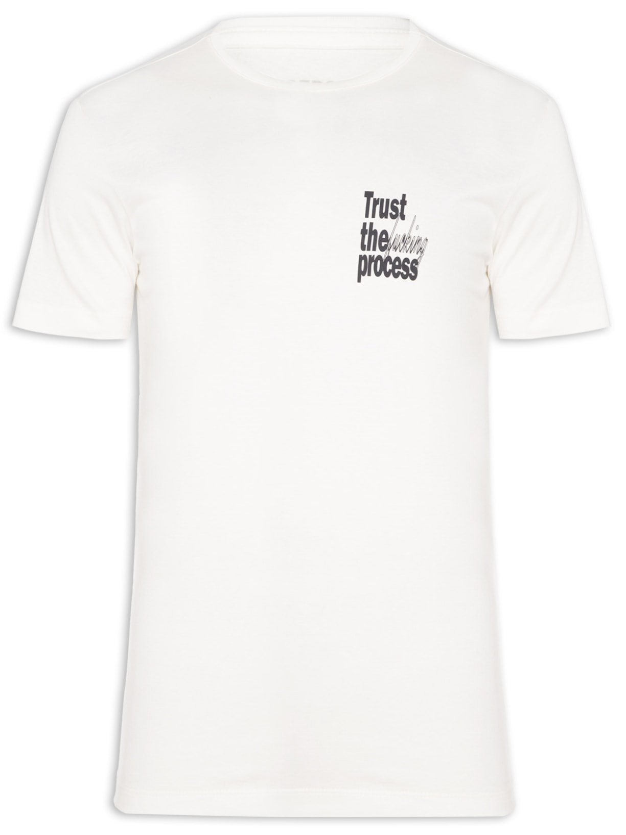 Camiseta Masculina Estampada Trust The Process - Branco